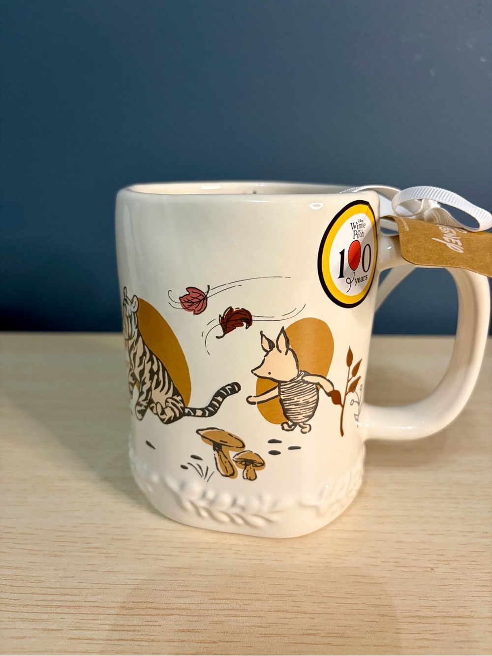 White Ceramic Rae Dunn x Winnie-the-Pooh 100 Years Anniversary Mug